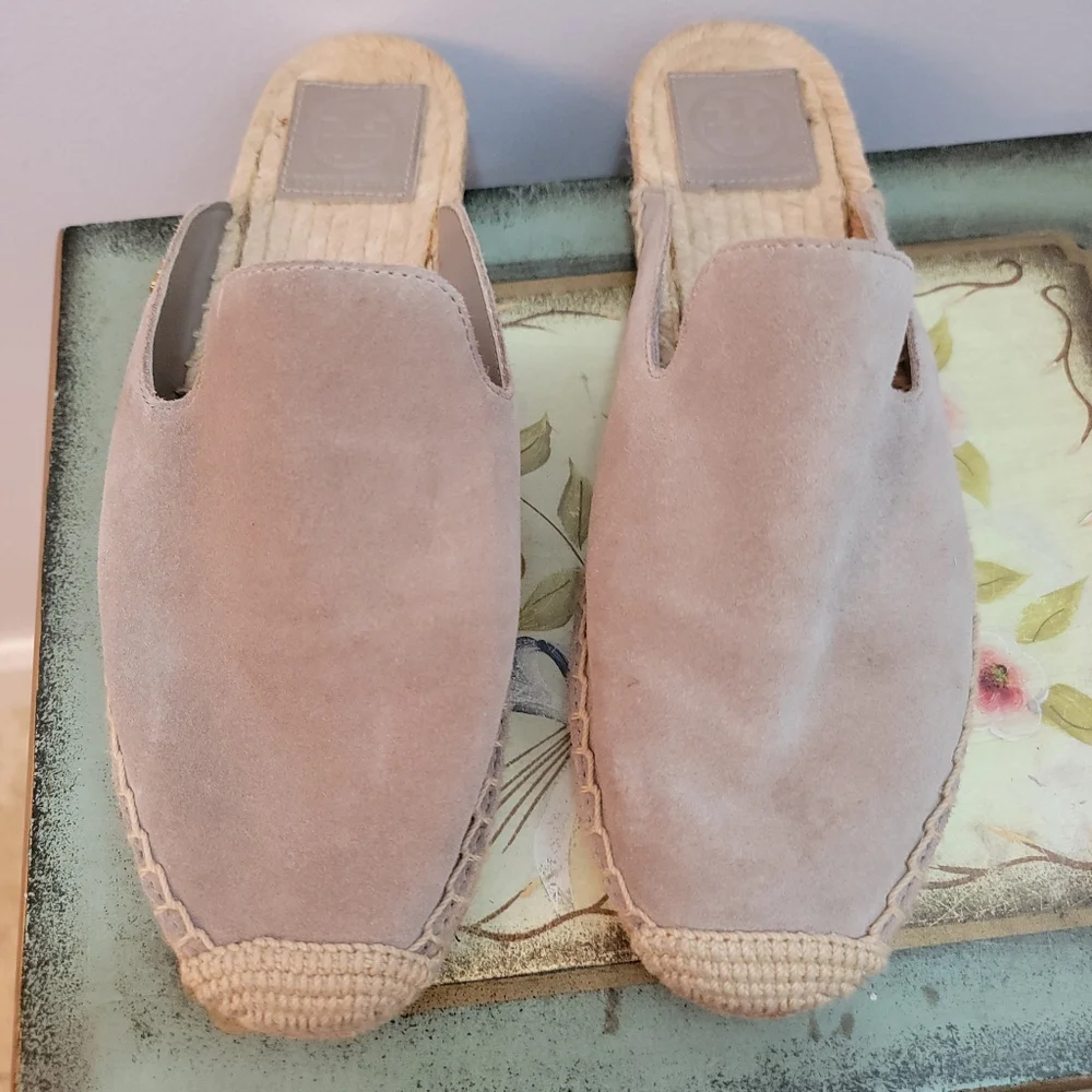 Tory Burch Light Tan Suede Espardrille Mule Size 7 - Picture 5 of 8